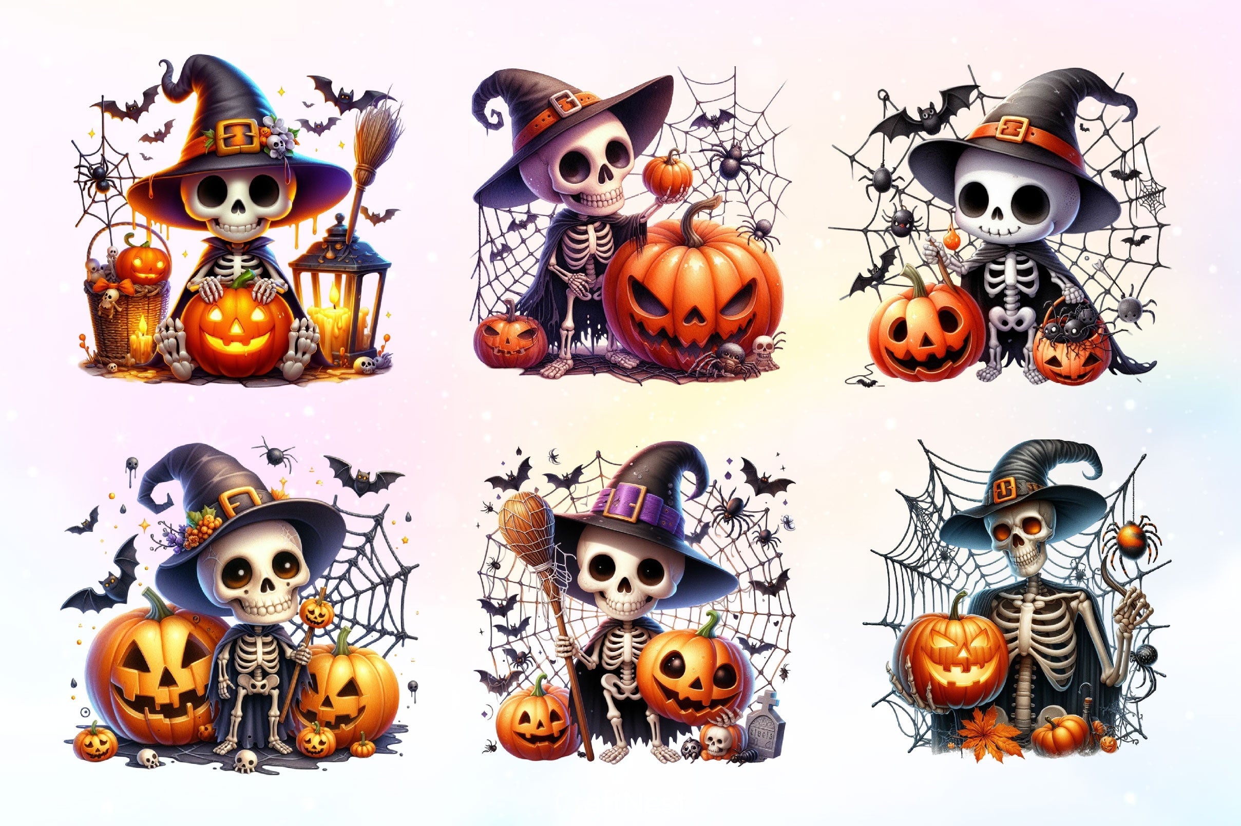 Halloween Skeleton Clipart Bundle 12