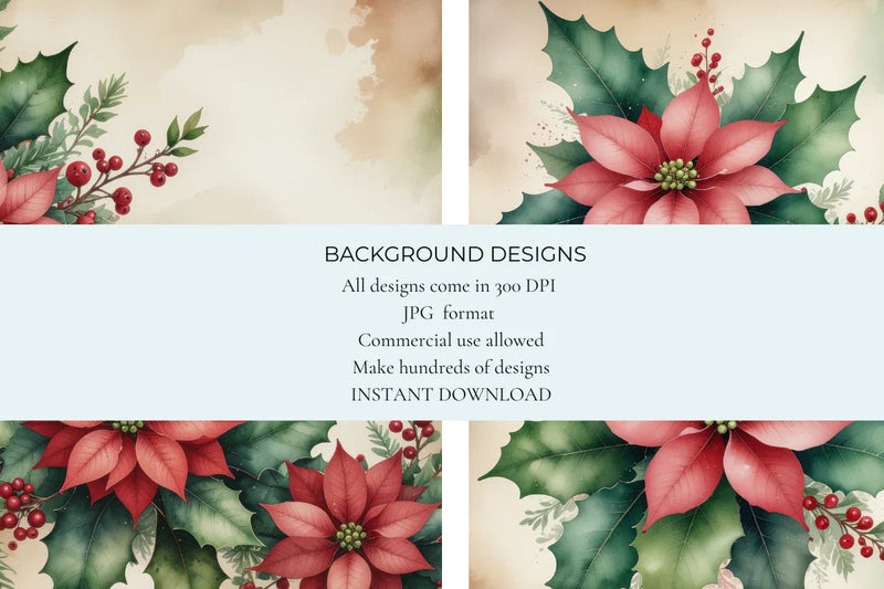 Christmas Flowers Junk Journal Papers - CraftNest - Digital Crafting and Art