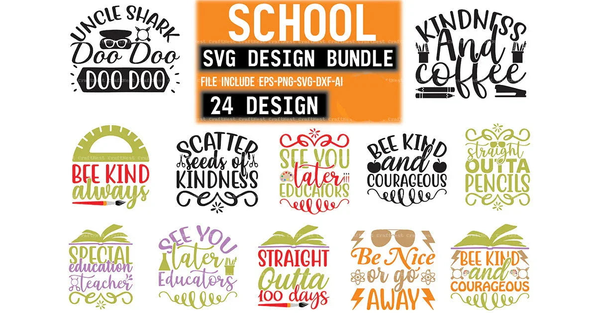 School Design SVG Bundle 2 - CraftNest - Digital Crafting and Art