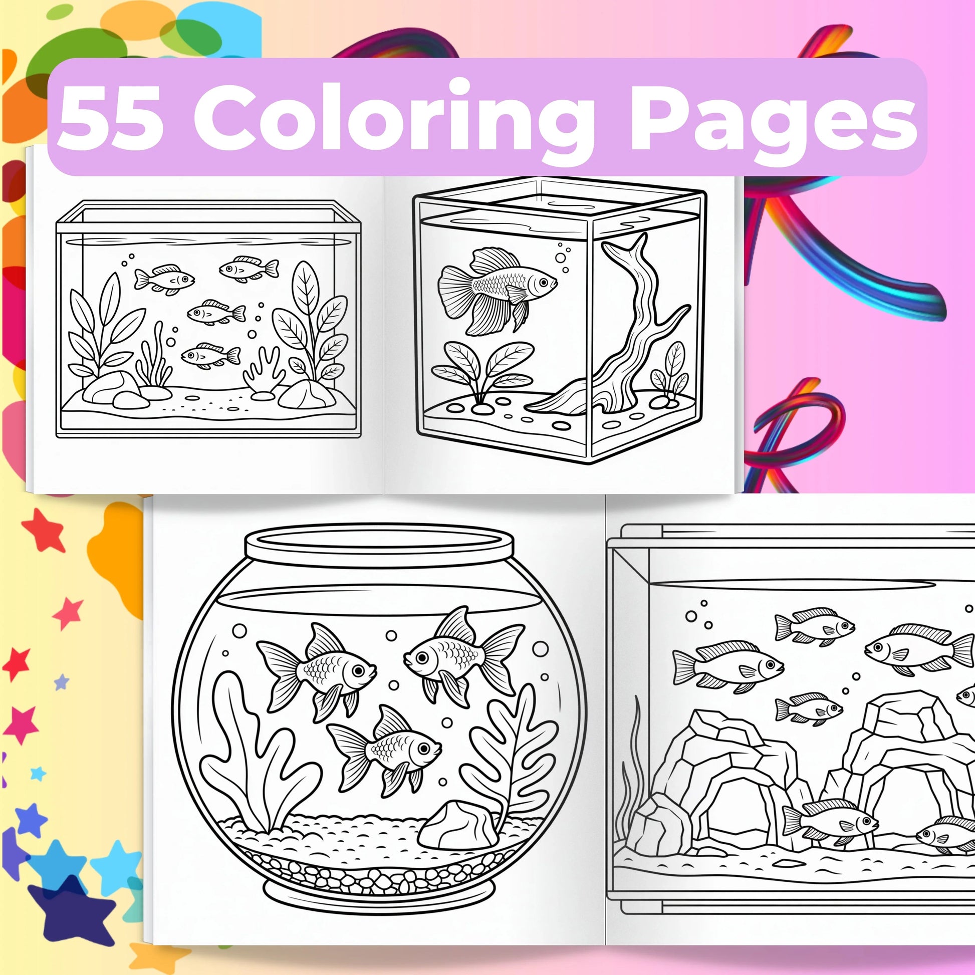 Aquarium Coloring Book Bundle - CraftNest - Digital Crafting and Art