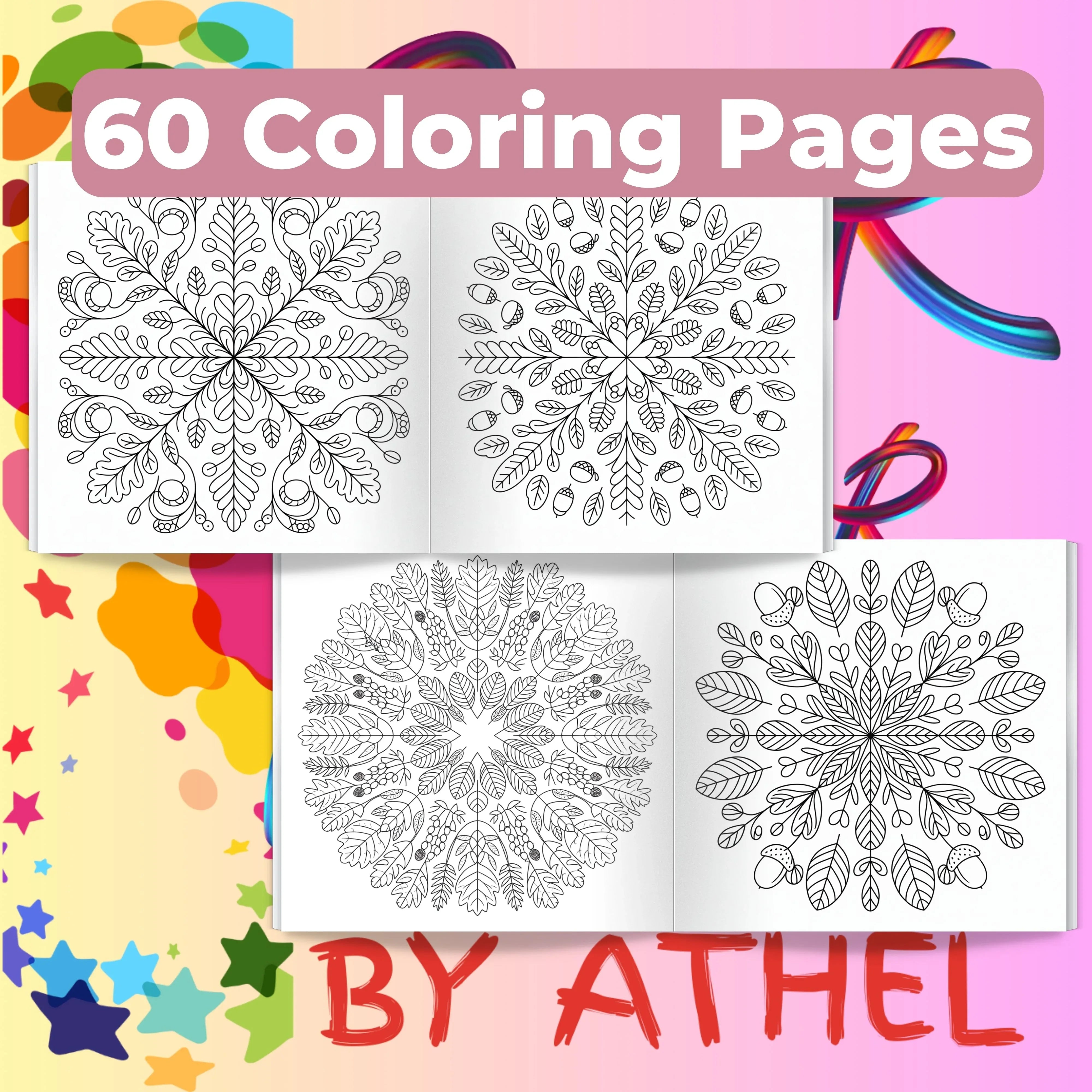 Whimsical Autumn Mandalas Coloring Book Bundle - CraftNest - Digital Crafting and Art