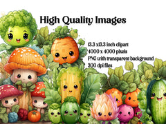 Kawaii Vegetables Clipart - CraftNest