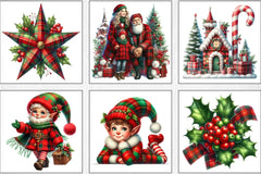 Red & Green Plaid Christmas Clipart Bundle - CraftNest - Digital Crafting and Art