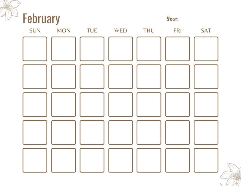 Blank Monthly Calendar KDP Planner - CraftNest - Digital Crafting and Art