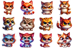 Angry Cat Clipart Bundle - CraftNest - Digital Crafting and Art
