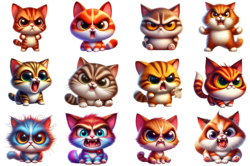 Angry Cat Clipart Bundle - CraftNest - Digital Crafting and Art