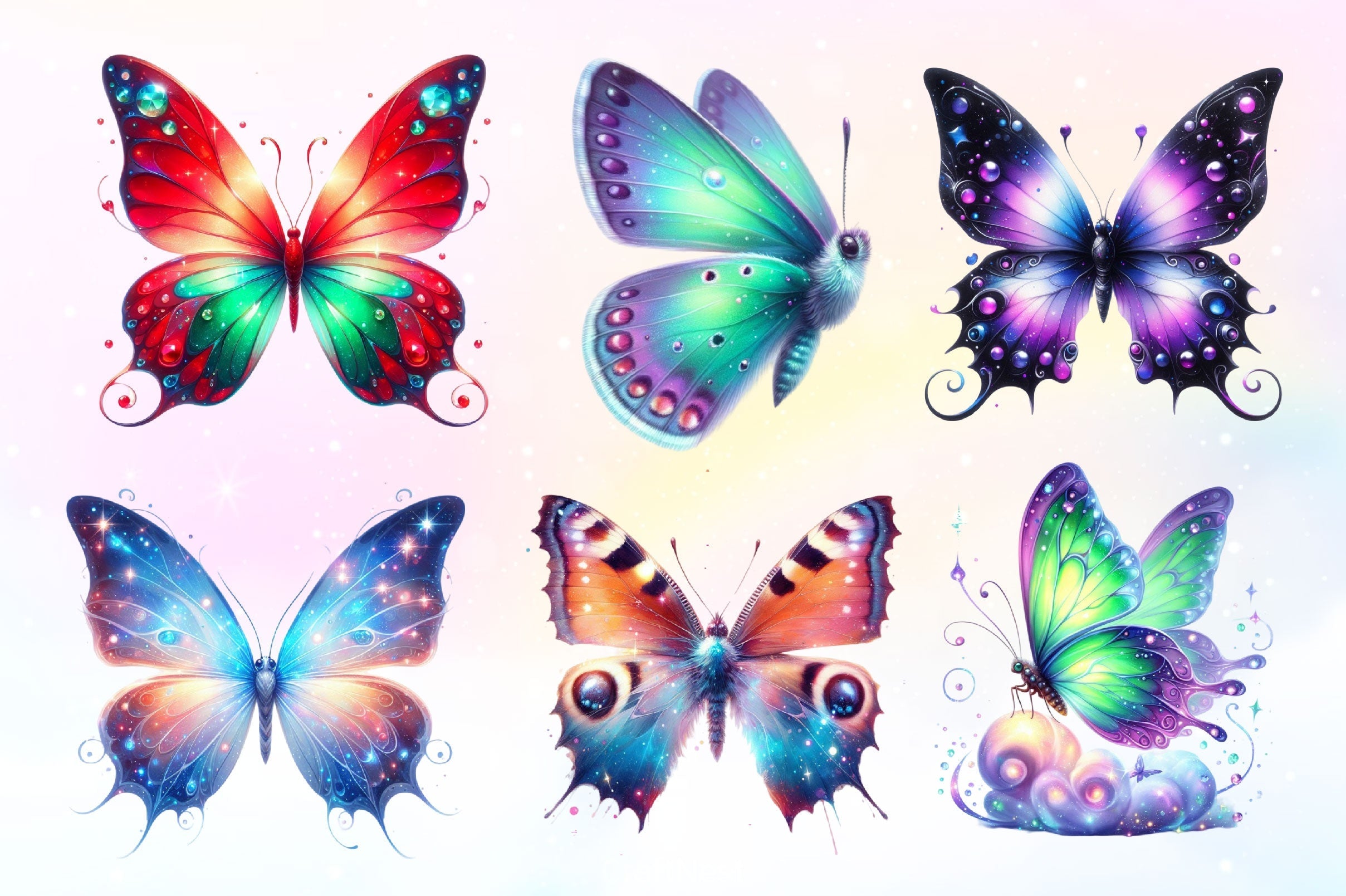 Magic Butterflies Butterfly Clipart Bundle