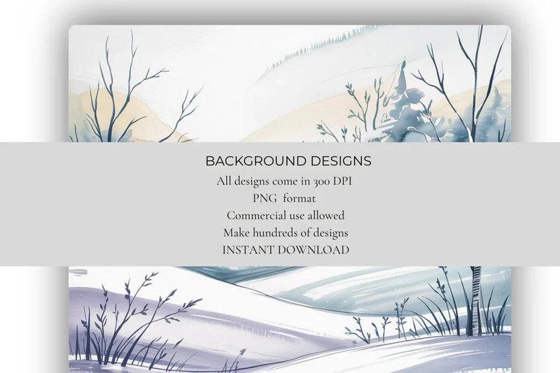Snowy Scenes Background Papers - CraftNest - Digital Crafting and Art