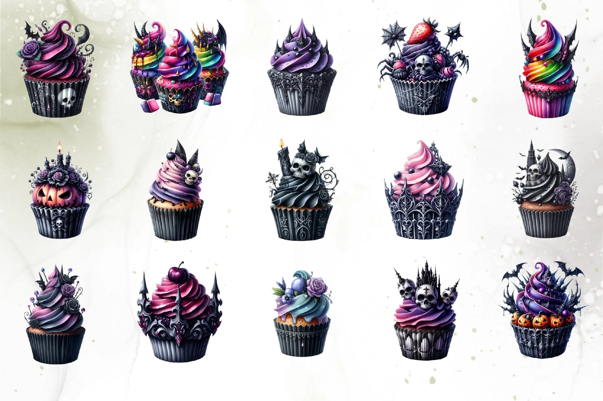 Gothic Cupcakes Clipart Bundle - CraftNest - Digital Crafting and Art