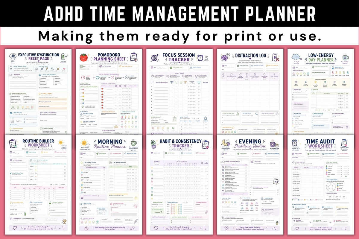 Adhd Time Management Planner