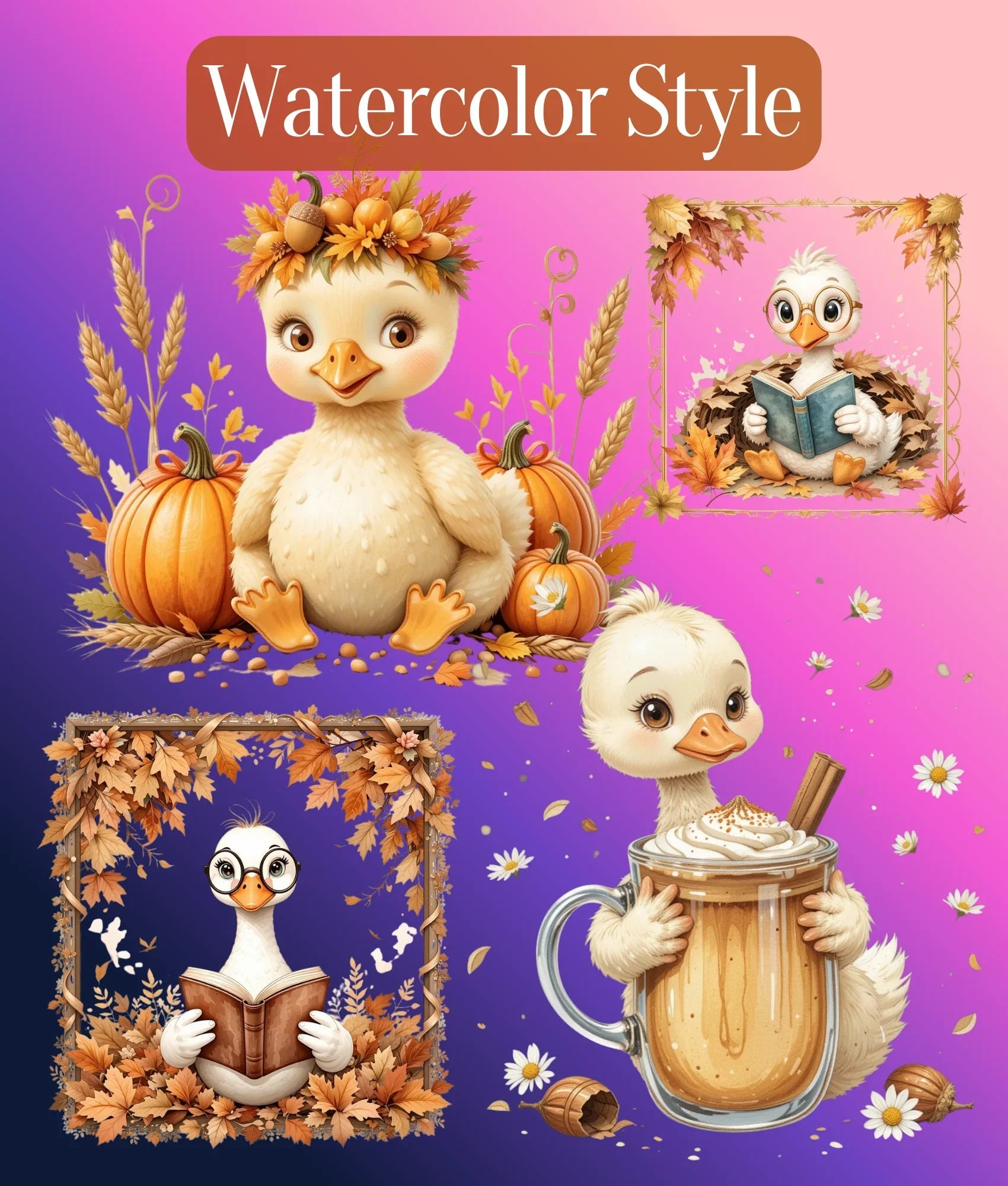 Autumn Goose Clipart Bundle - CraftNest - Digital Crafting and Art