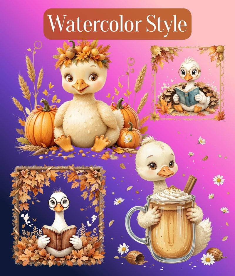 Autumn Goose Clipart Bundle - CraftNest - Digital Crafting and Art