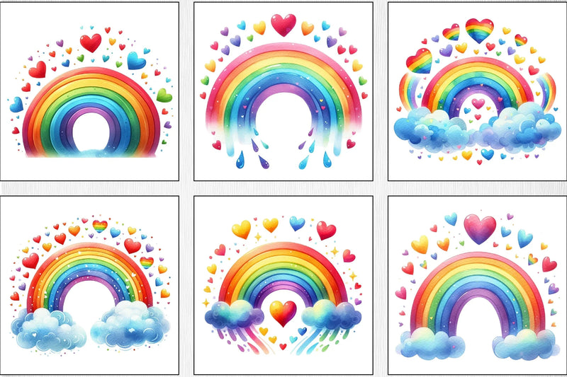 Valentine's Day Rainbow Clipart Bundle - CraftNest - Digital Crafting and Art