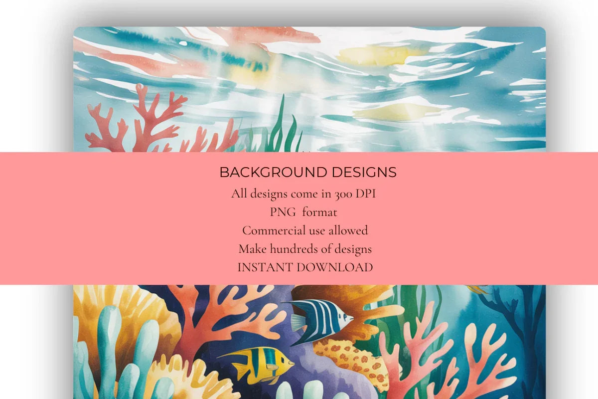 Coral Reef Background Papers - CraftNest - Digital Crafting and Art
