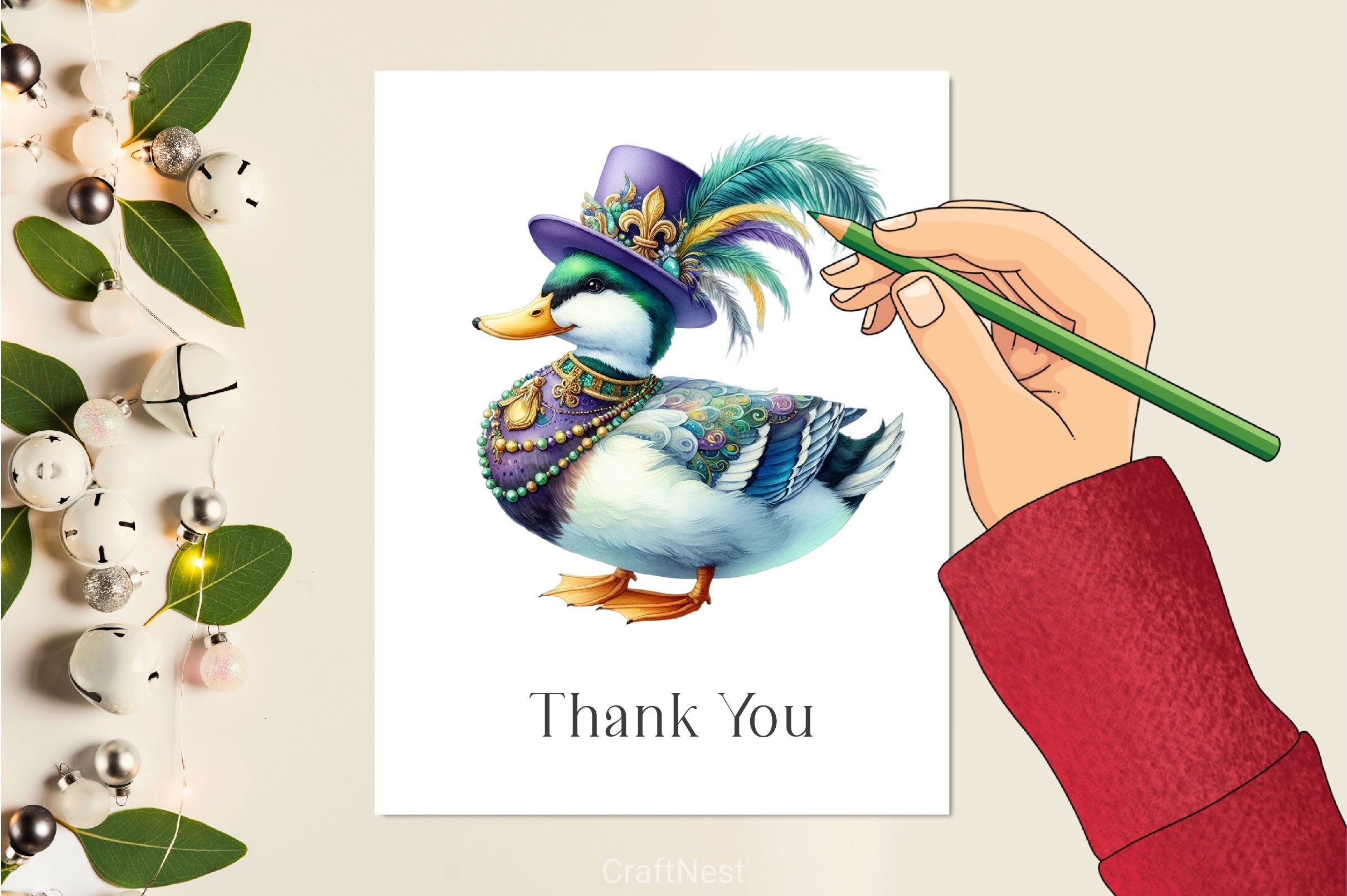 Mardi Gras Duck Clipart Bundle 3