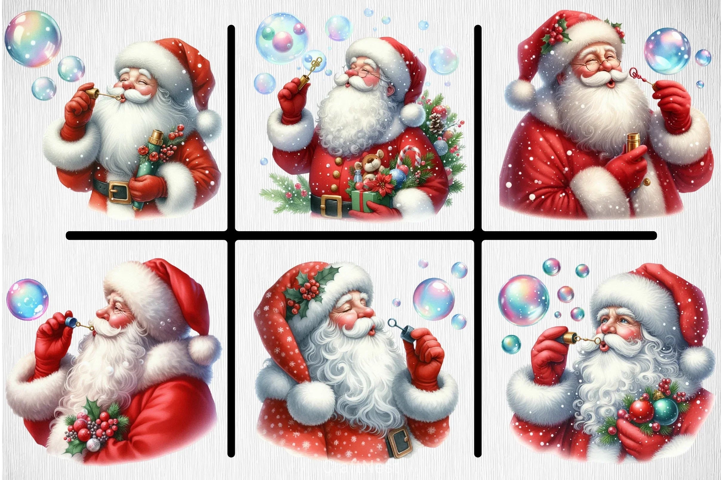 Santa Bubble Clipart Bundle - CraftNest - Digital Crafting and Art