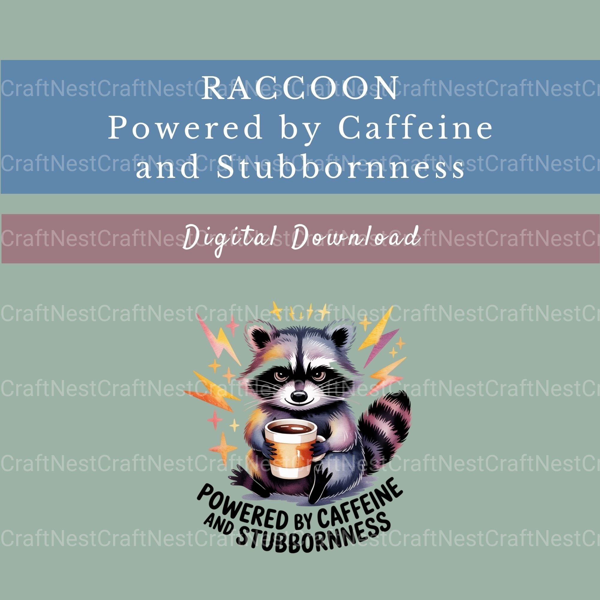 Raccoon Stubborn Shirt Clipart Bundle