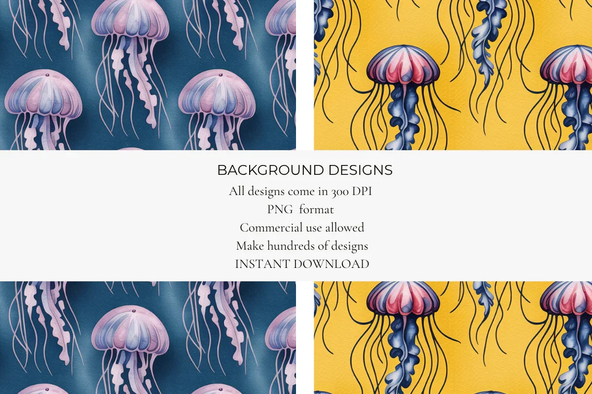 Jellyfish Seamless Papers - CraftNest - Digital Crafting and Art