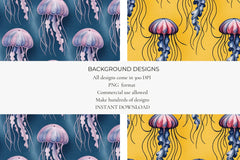 Jellyfish Seamless Papers - CraftNest - Digital Crafting and Art