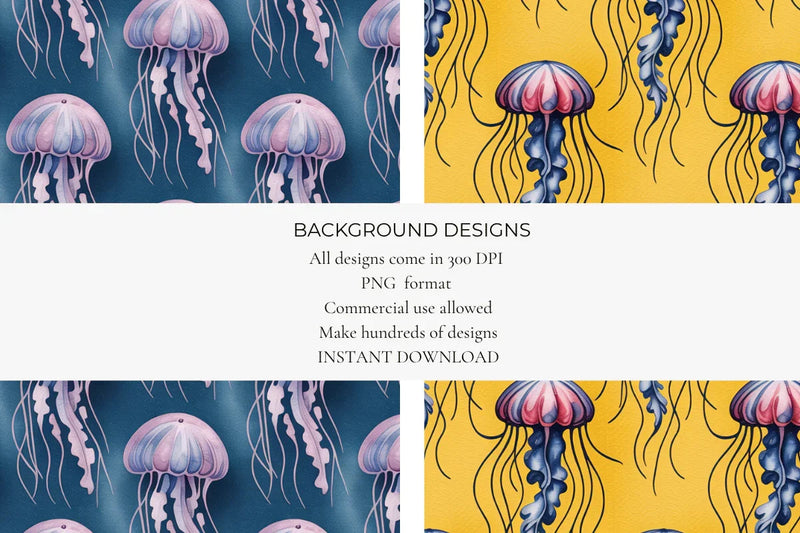 Jellyfish Seamless Papers - CraftNest - Digital Crafting and Art