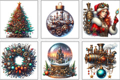 Steampunk Christmas Clipart Bundle - CraftNest - Digital Crafting and Art