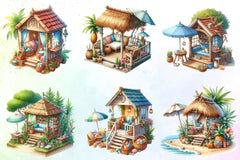 Tiki Hut Clipart Bundle - CraftNest - Digital Crafting and Art