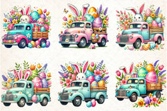 Easter Bunny Truck Clipart Bundle 6 - CraftNest - Digital Crafting and Art