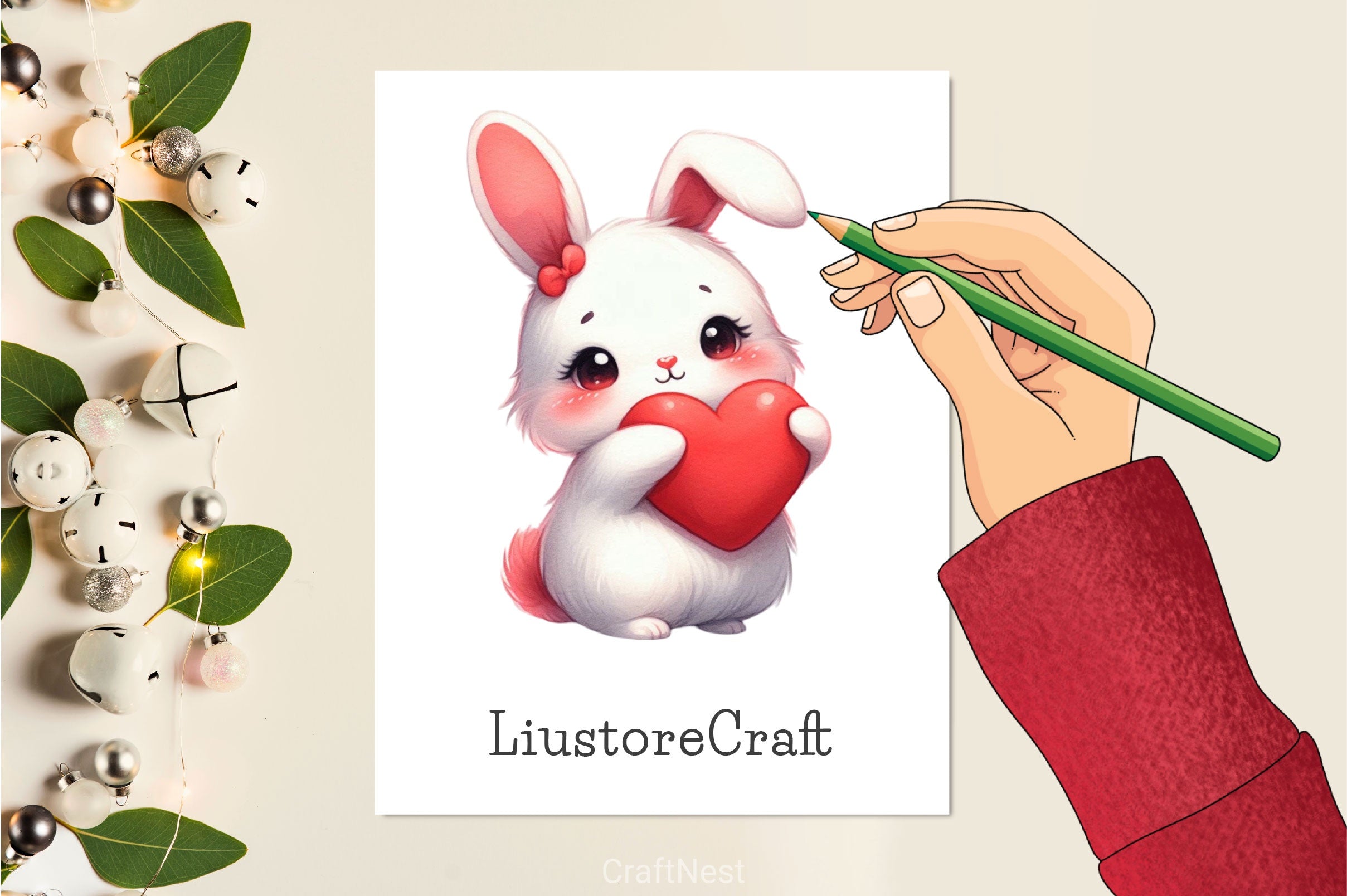 Adorable Animals Hug Hearts Clipart Bundle