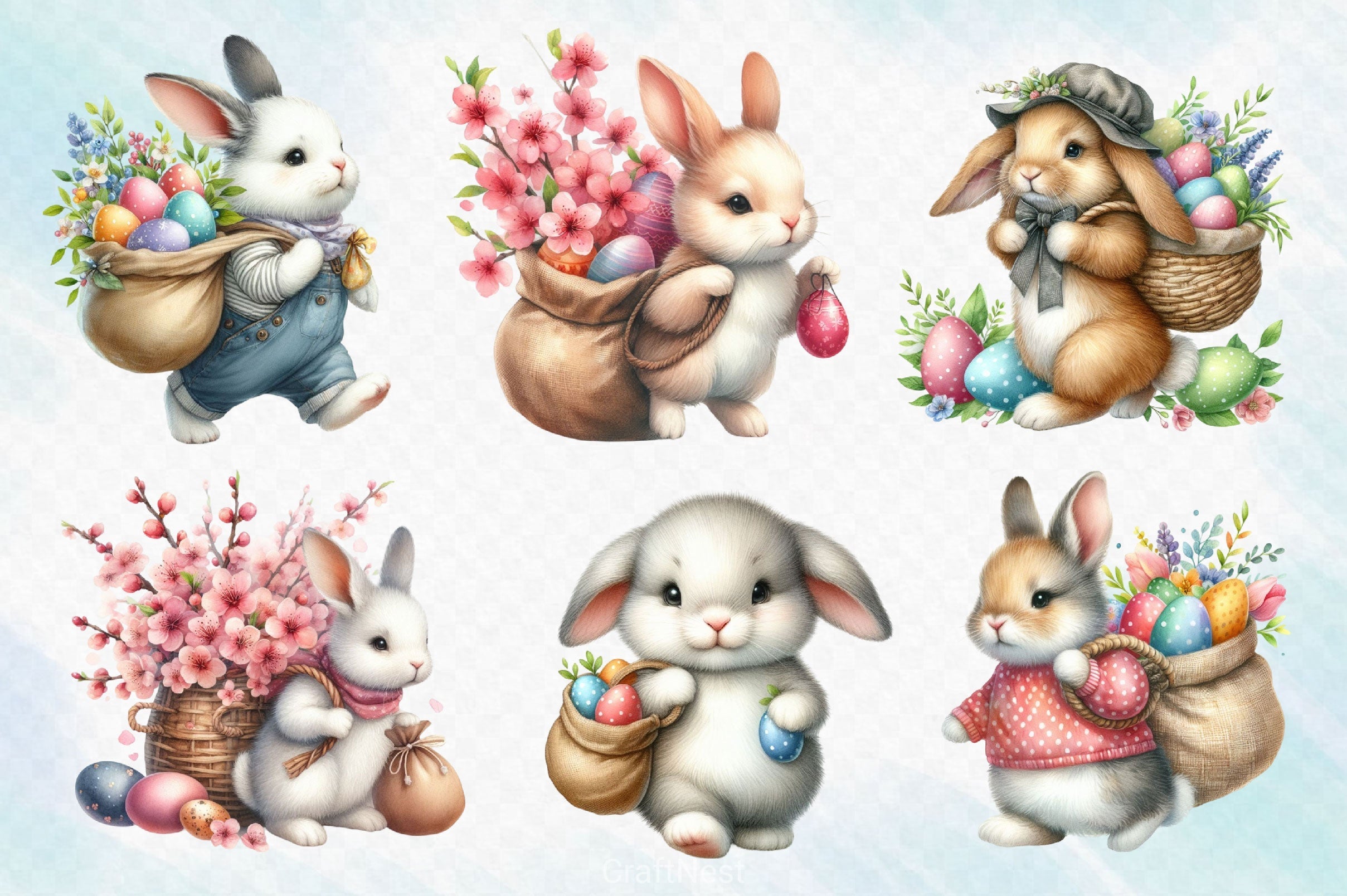 Easter Bunny Clipart Bundle 25