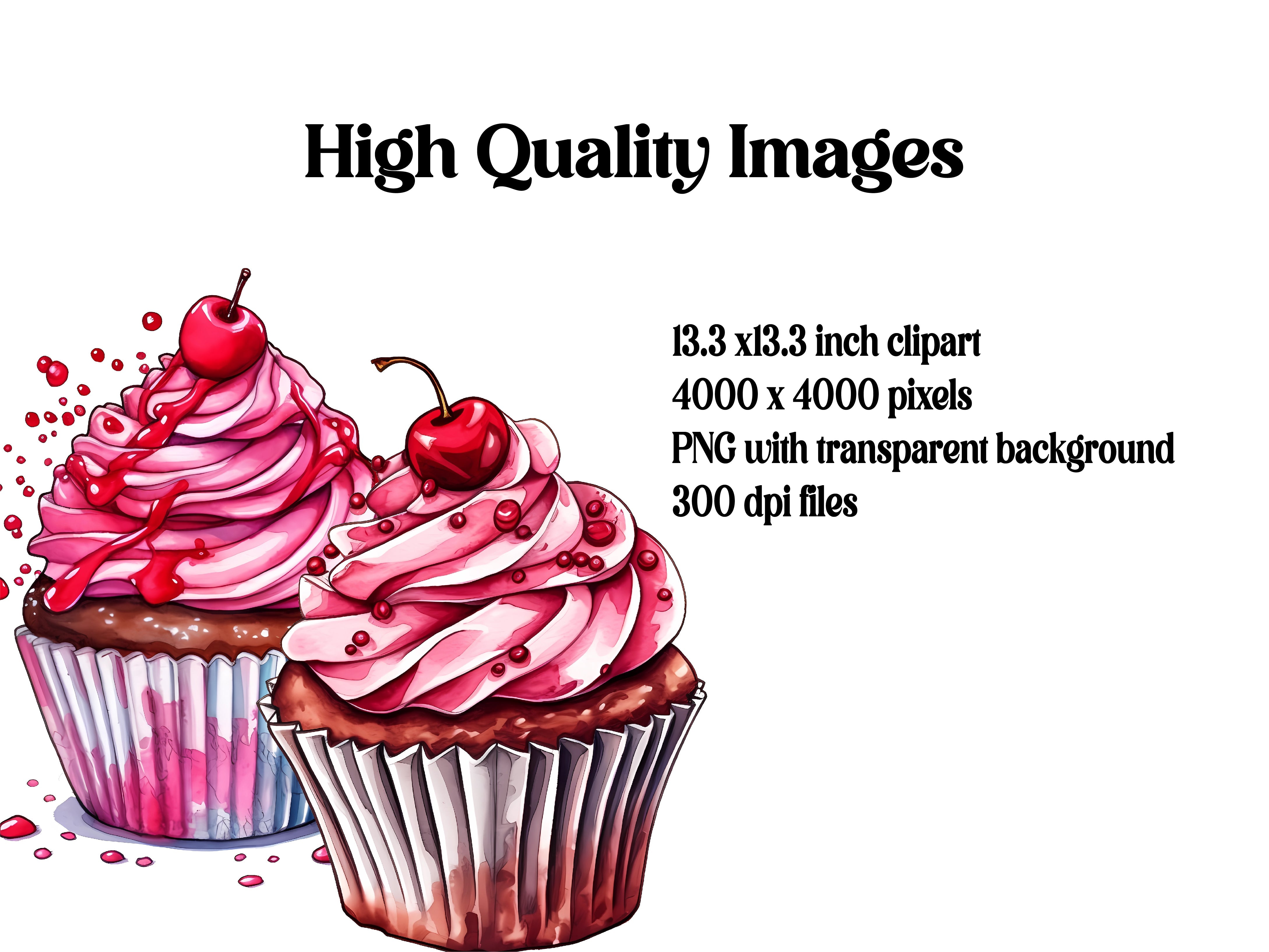 Cherry Cupcakes Clipart - CraftNest