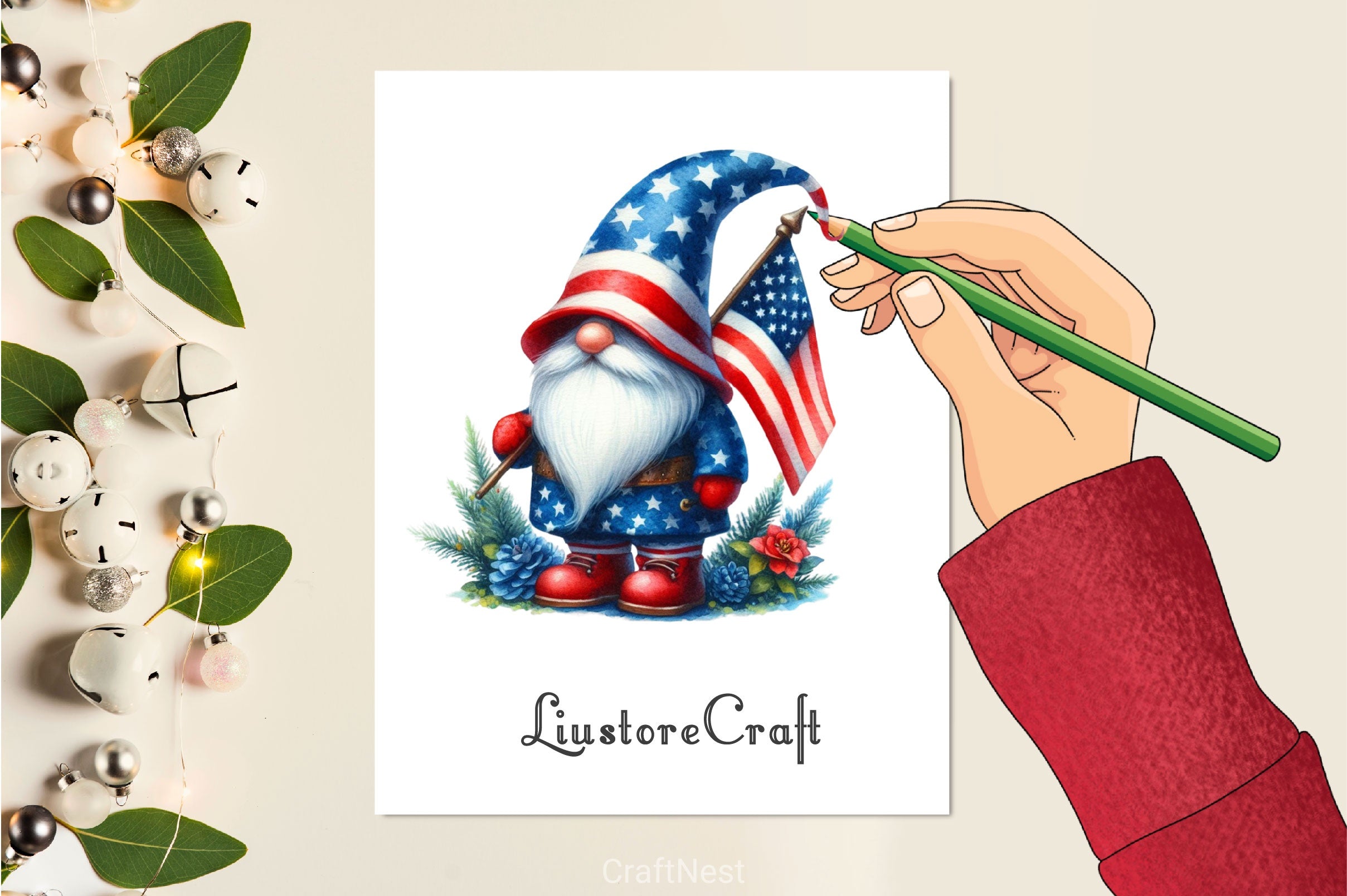 4th Of July Gnome Clipart Bundle 2