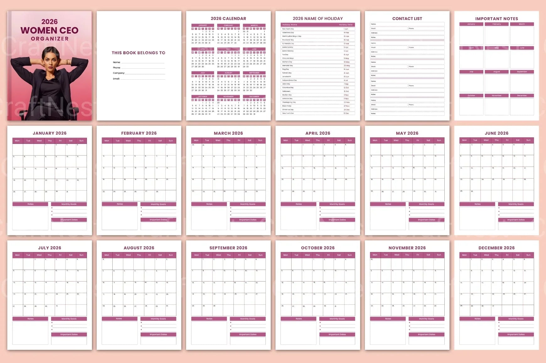 Women CEO Organizer - CraftNest - Digital Crafting and Art