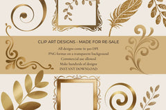 Gold Foil Elements Clipart - CraftNest - Digital Crafting and Art