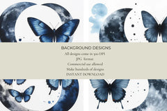 Moths & Moons Junk Journal Papers - CraftNest - Digital Crafting and Art