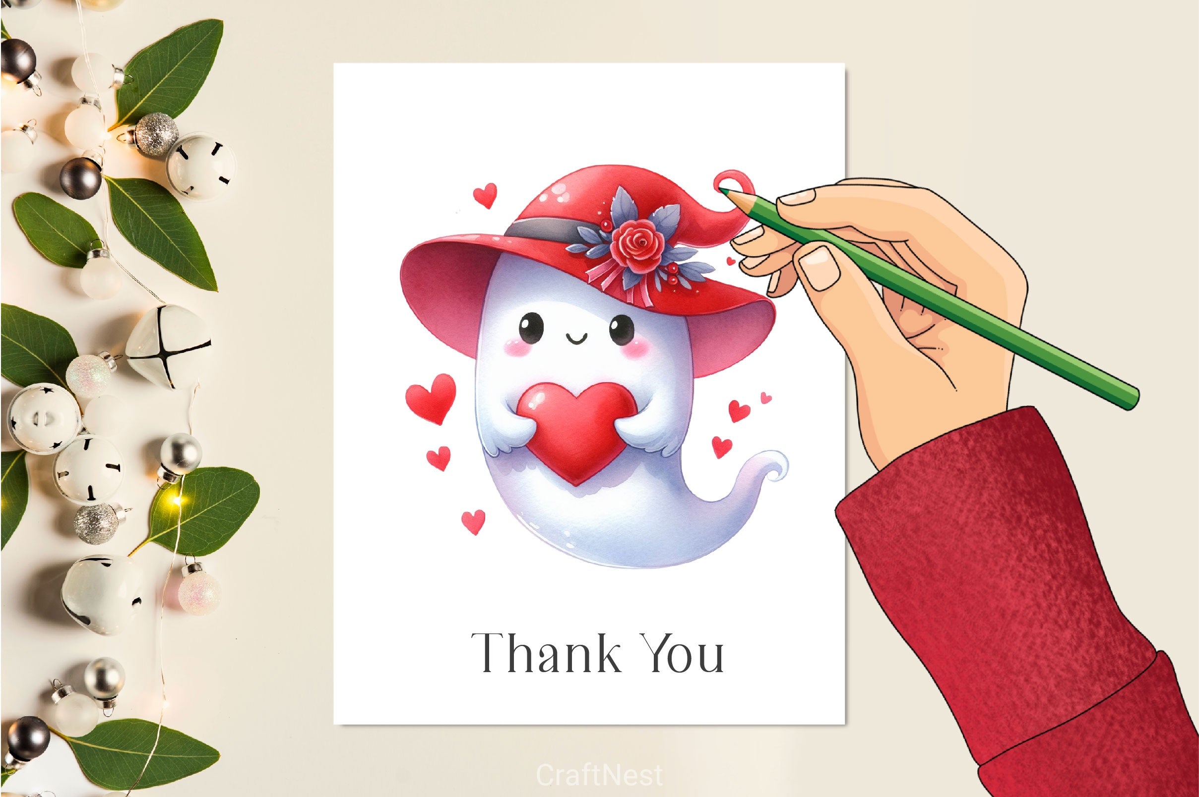 Valentine's Ghosts Clipart Bundle