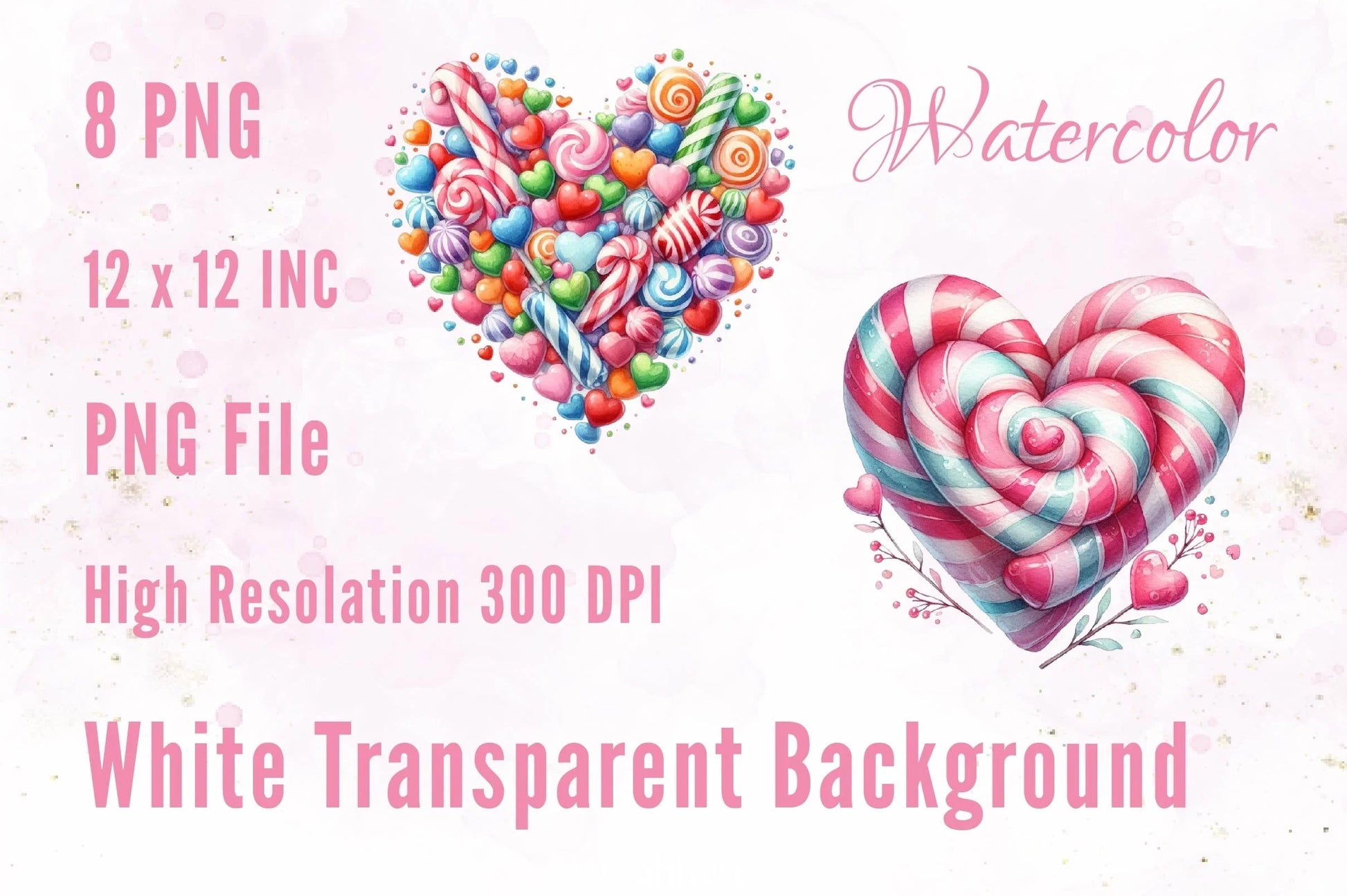 Valentine's Candy Heart Clipart Bundle - CraftNest - Digital Crafting and Art