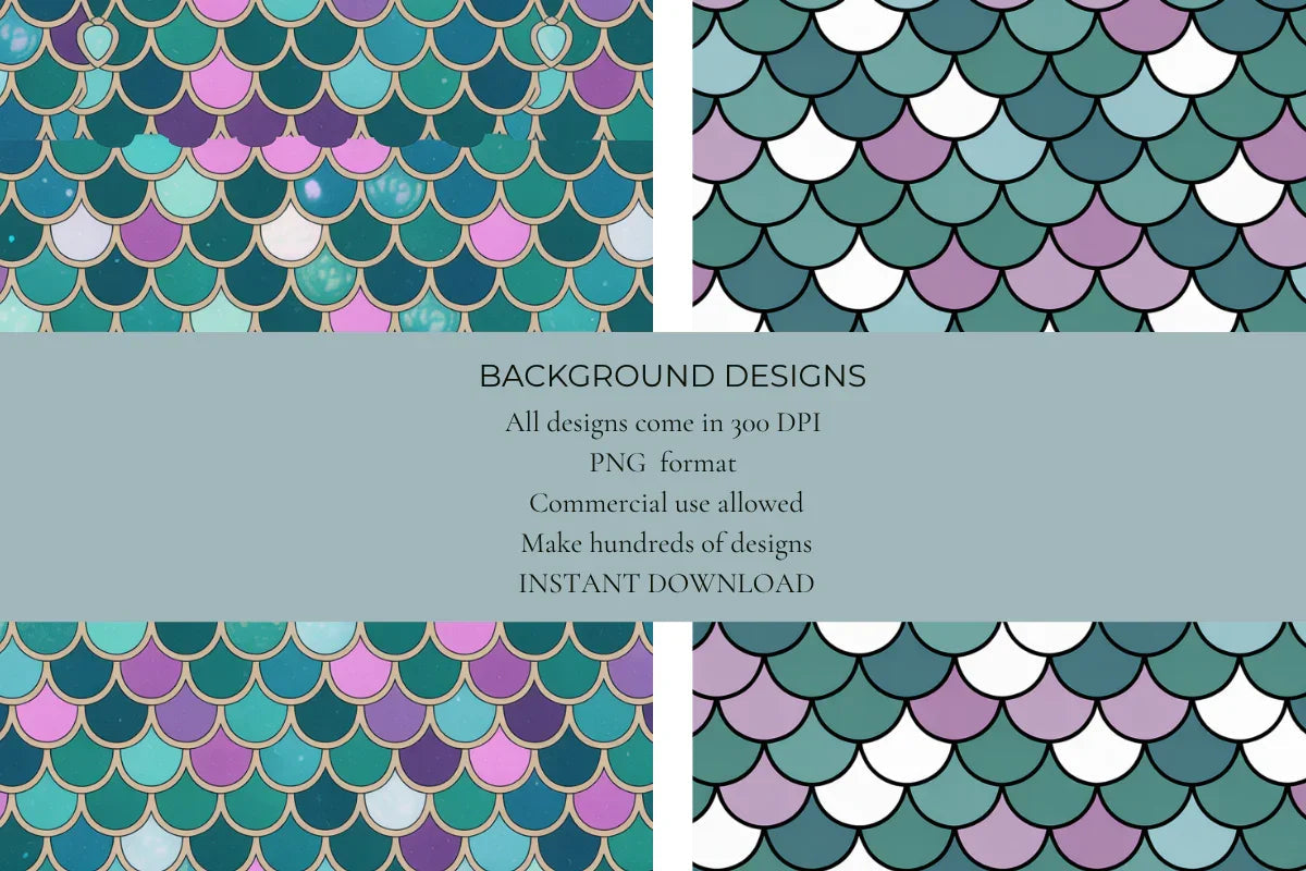 Mermaid Sequin Scales Seamless Papers - CraftNest - Digital Crafting and Art