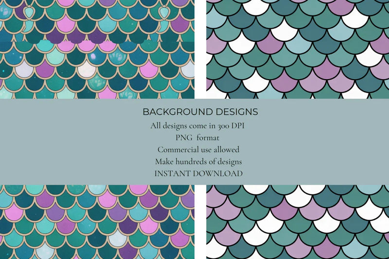 Mermaid Sequin Scales Seamless Papers - CraftNest - Digital Crafting and Art