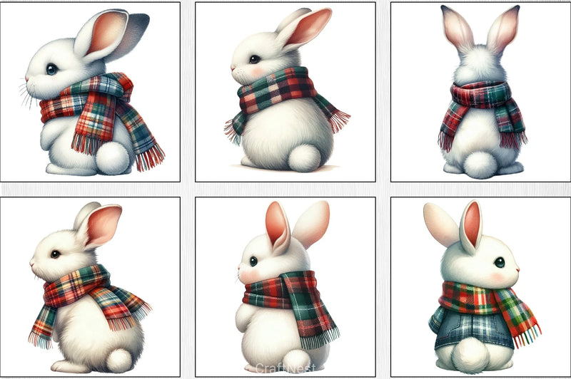 Bunny Back View Clipart Bundle 4 - CraftNest - Digital Crafting and Art