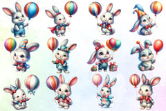 Birthday Bunny Clipart Bundle - CraftNest - Digital Crafting and Art