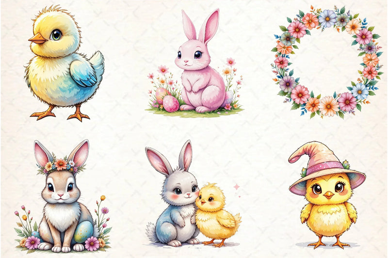 Pastel Pink Easter Clipart Bundle - CraftNest - Digital Crafting and Art