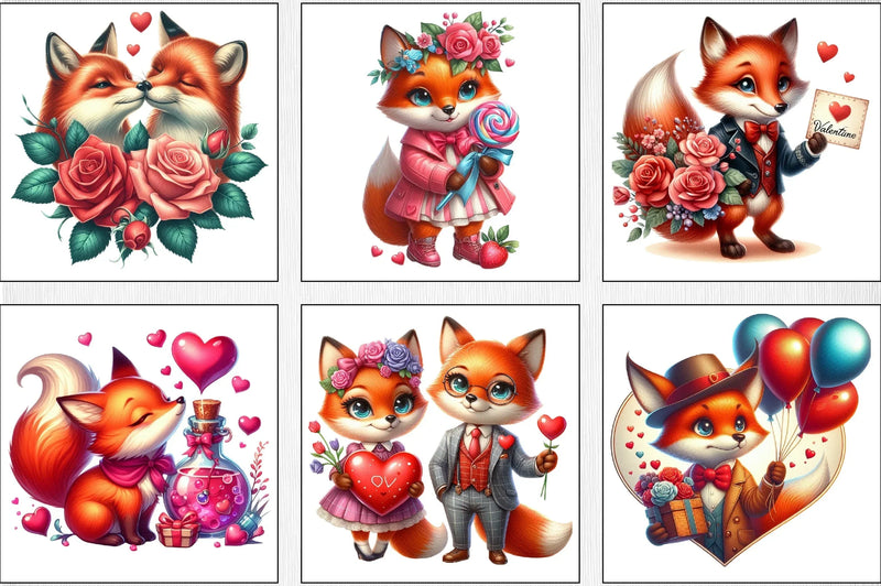 Valentine's Day Fox Clipart Bundle - CraftNest - Digital Crafting and Art