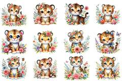Tiger Flowers Clipart Bundle - CraftNest - Digital Crafting and Art