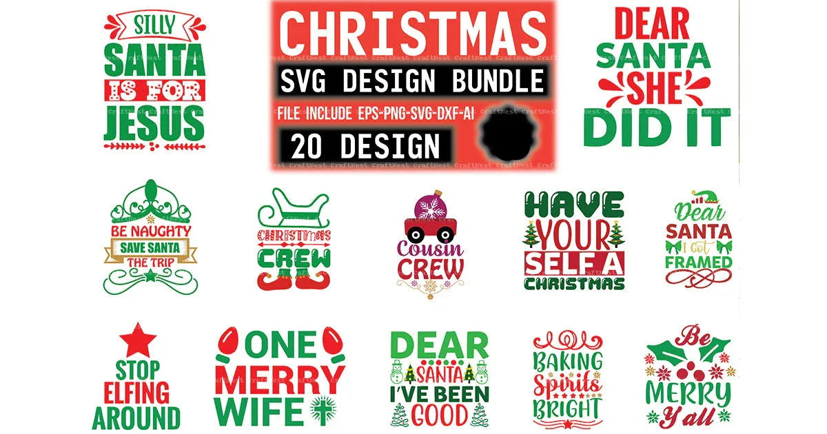 Christmas SVG Bundle 20 - CraftNest - Digital Crafting and Art