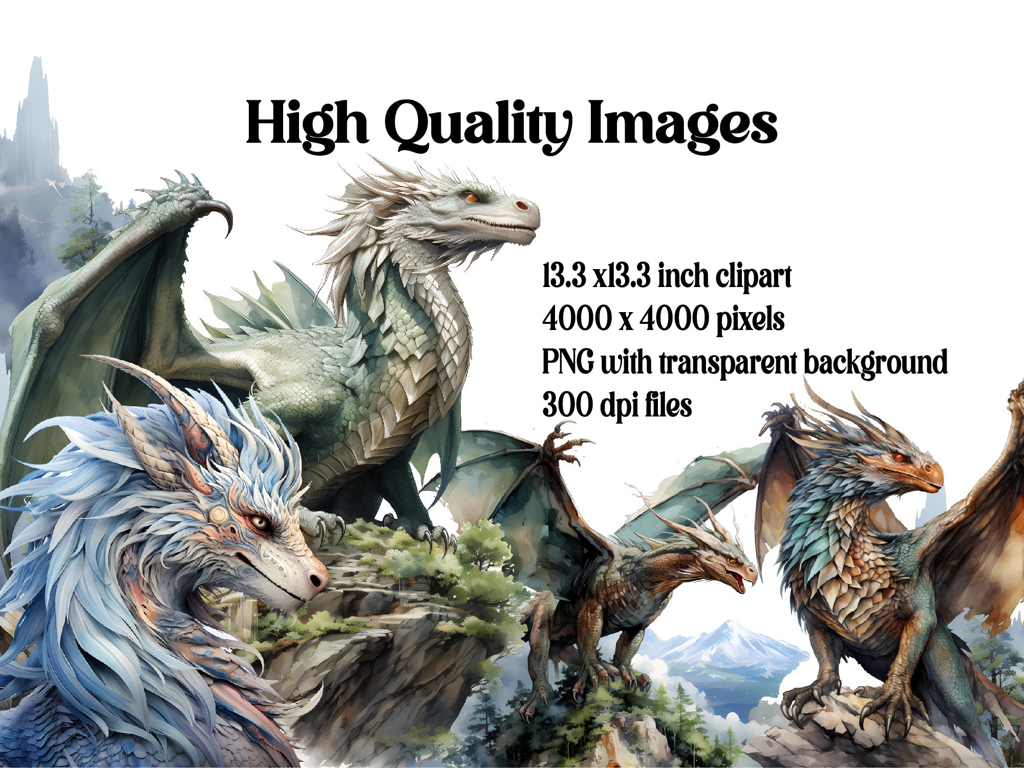 Air Dragons Clipart - CraftNest