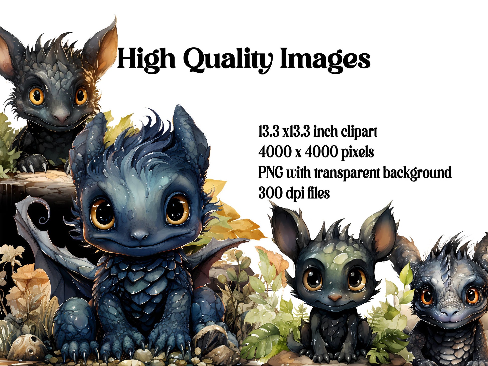 Cute Dark Fantasy Dragon Clipart - CraftNest