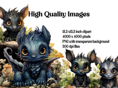 Cute Dark Fantasy Dragon Clipart - CraftNest