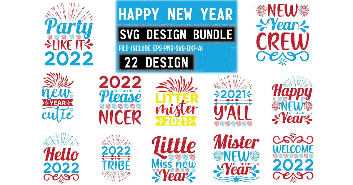New Year Design SVG Bundle