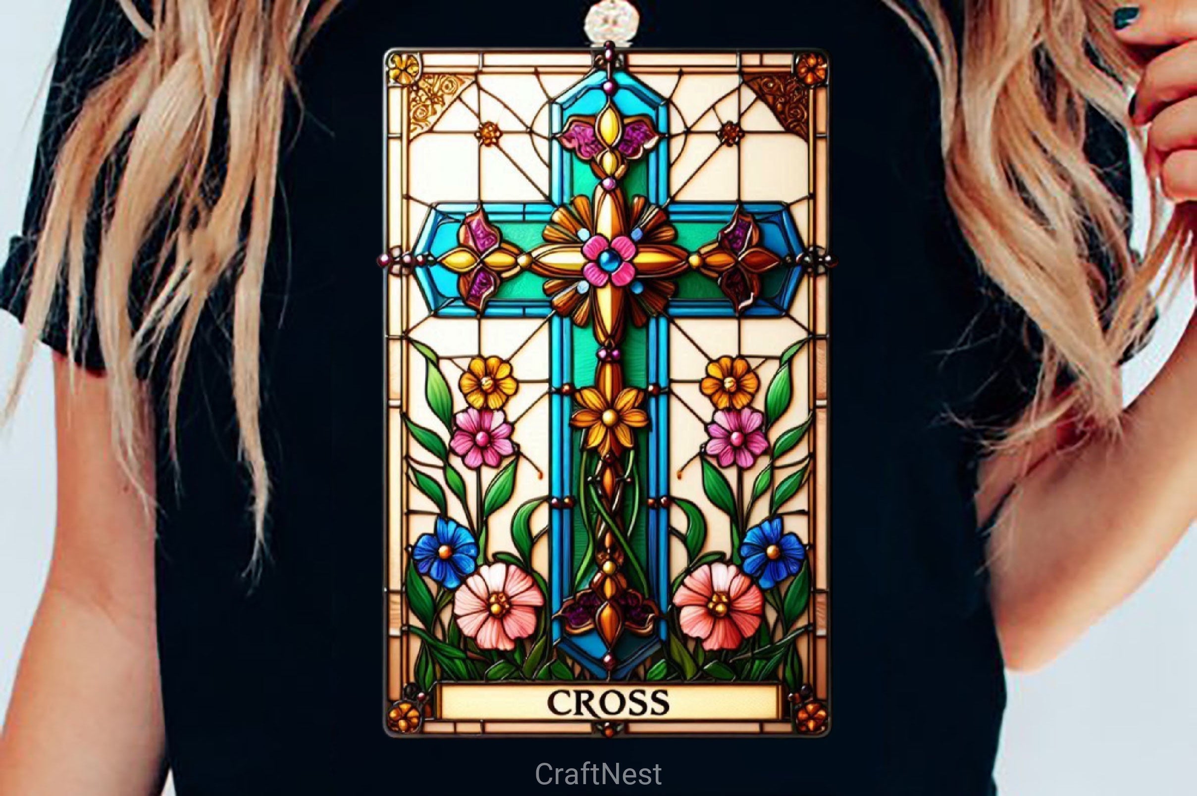 Stained Glass Cross Tarot Card Clipart Bundle 4