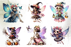 Cute Fairy Skeleton Clipart Bundle - CraftNest - Digital Crafting and Art